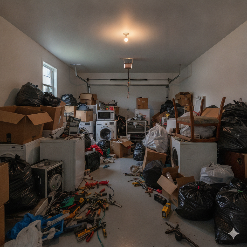 Bedroom before hoarding cleanup Paducah KY