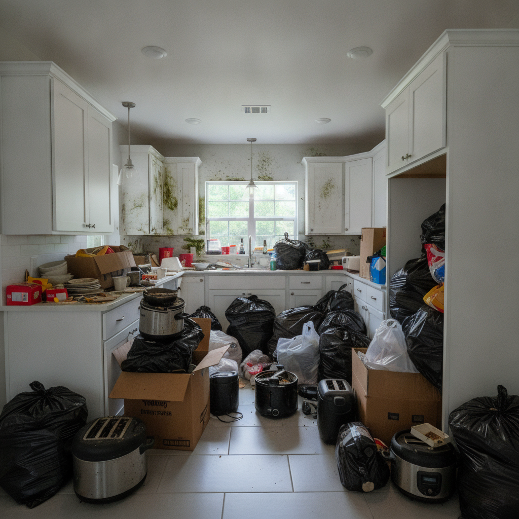 Garage before hoarding cleanup Paducah KY